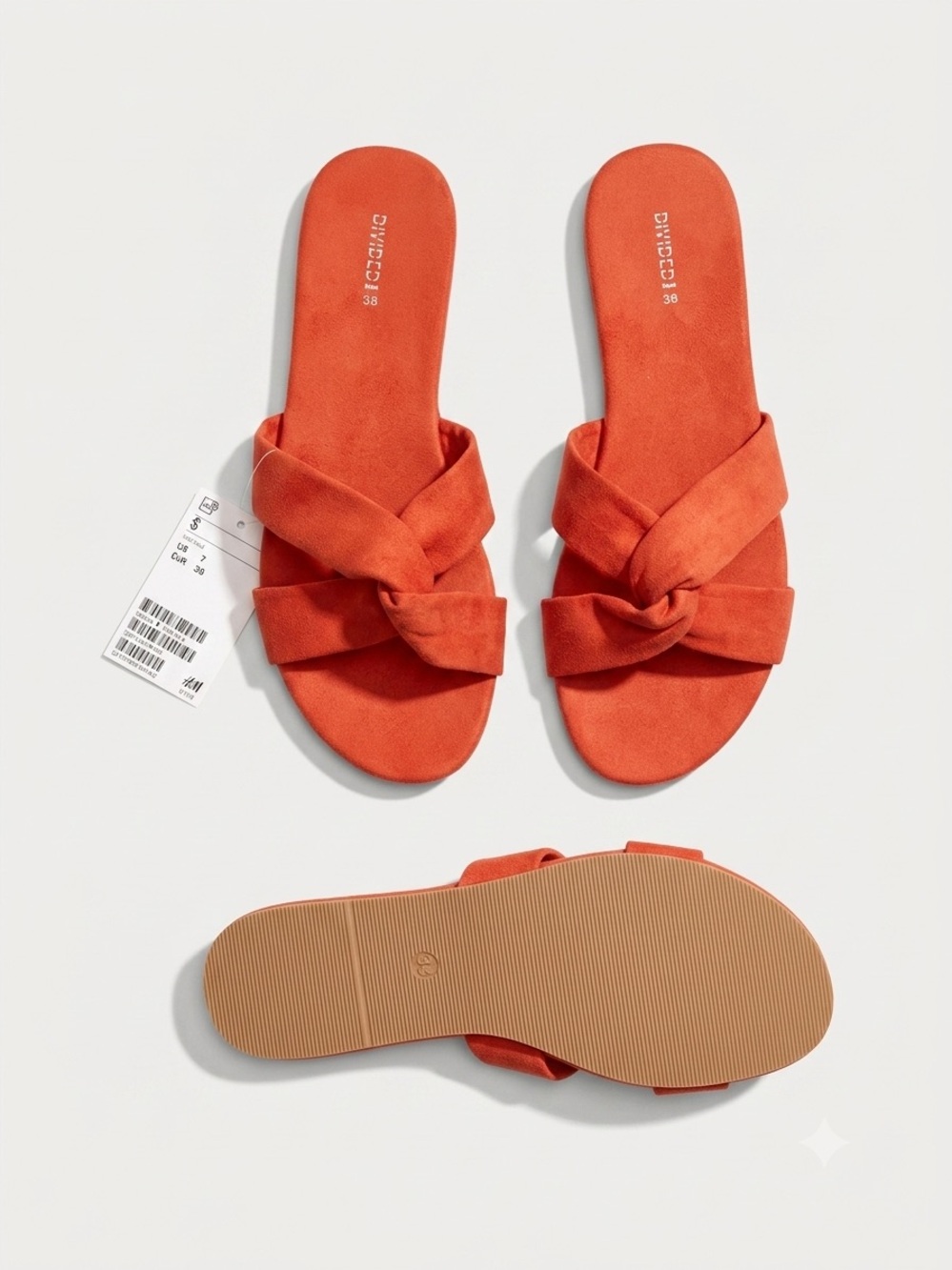 Tie-Front Red Slide Sandals - Women